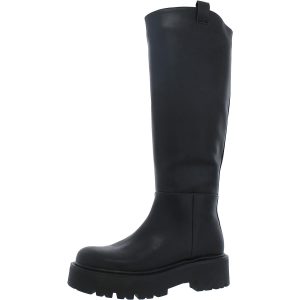Crow kniehohe Stiefel – Kunstleder, hoher Schaft