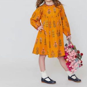 Brayden Kleid – Blumenmuster, Mädchen, Field, Gold