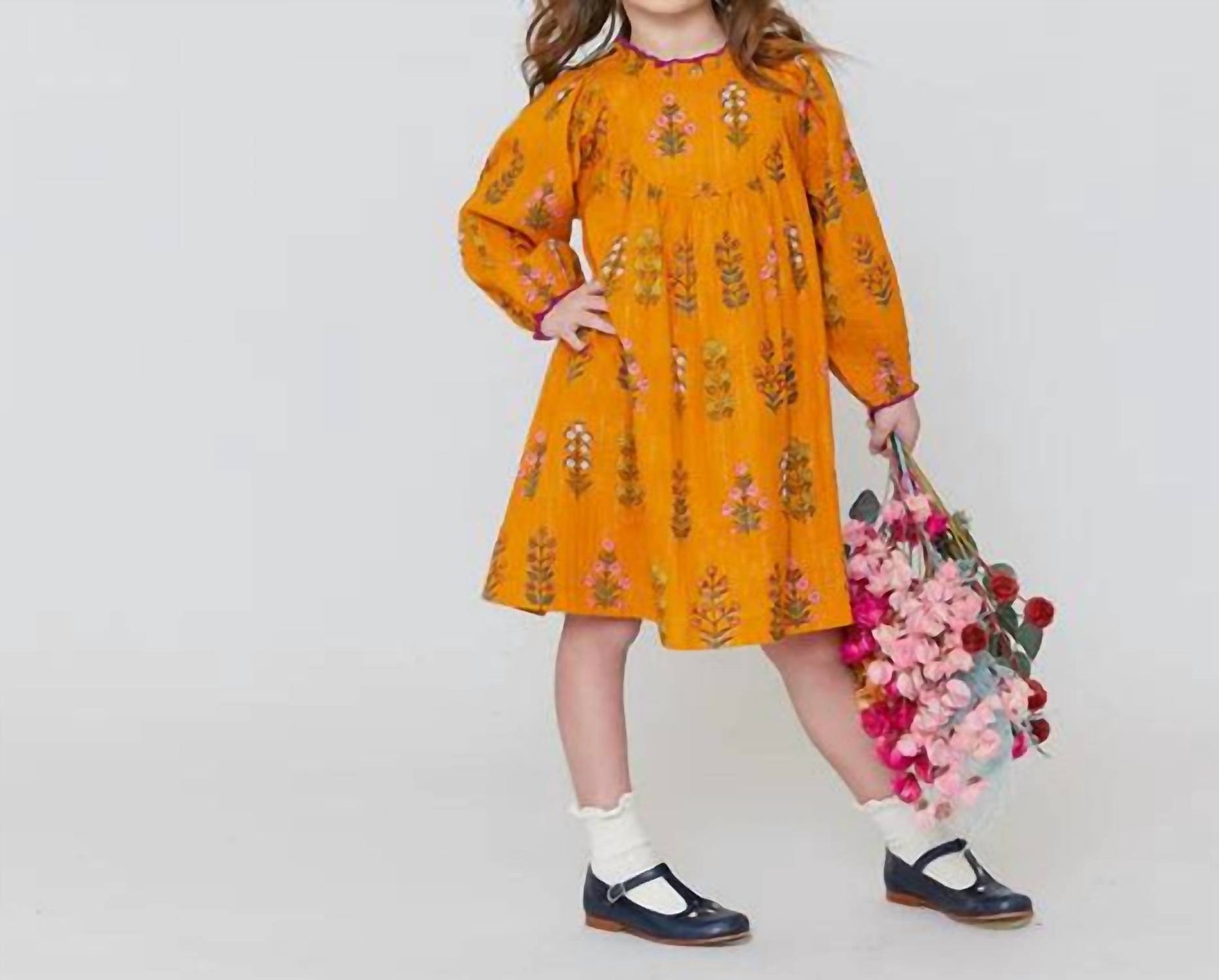 Brayden Kleid – Blumenmuster, Mädchen, Field, Gold