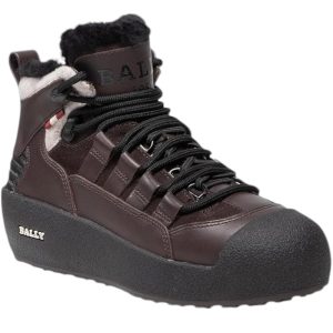 Bally Cusago 6239736 Stiefel – Lammfellfutter, Leder, Damen, Ebano