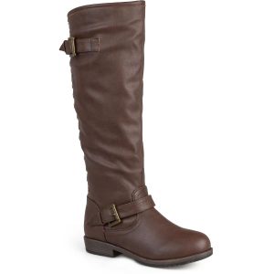 Spokane kniehohe Kunstlederstiefel mit weitem Schaft