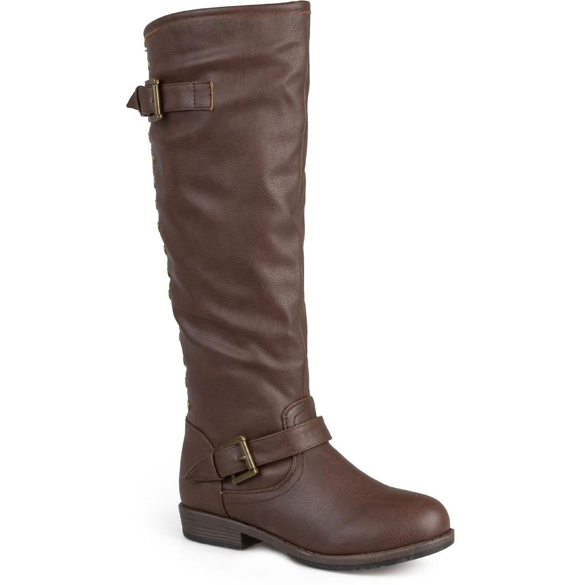 Spokane kniehohe Kunstlederstiefel mit weitem Schaft