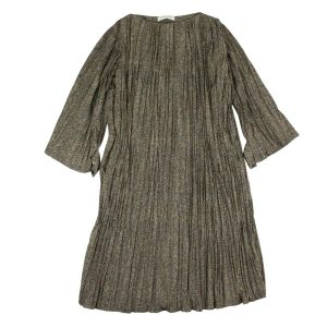 Midikleid – mehrfarbig, plissiert