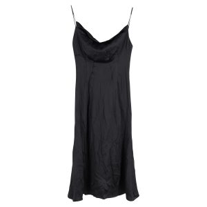 Versace Slip-Kleid mit Wasserfallausschnitt aus schwarzem Satin