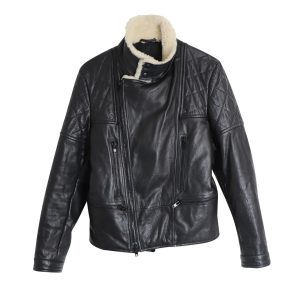 Givenchy gesteppte Lederjacke mit Lammfellbesatz in Schwarz