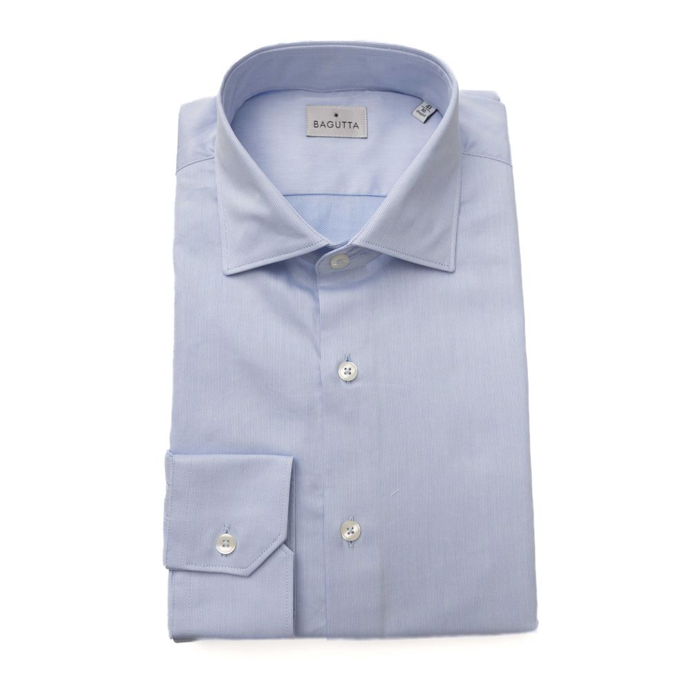 Bagutta blaues Herren-Baumwollhemd – 7278762229820