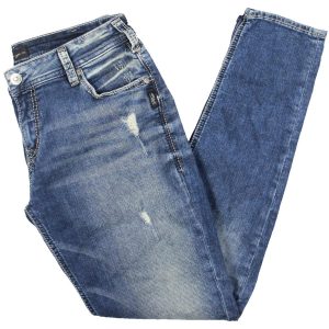 Jeans – mittlere Waschung, mittlerer Bund, eng geschnitten