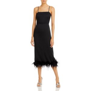 Mareena Cocktail- und Partykleid mit Federbesatz und rückseitigem Schlitz