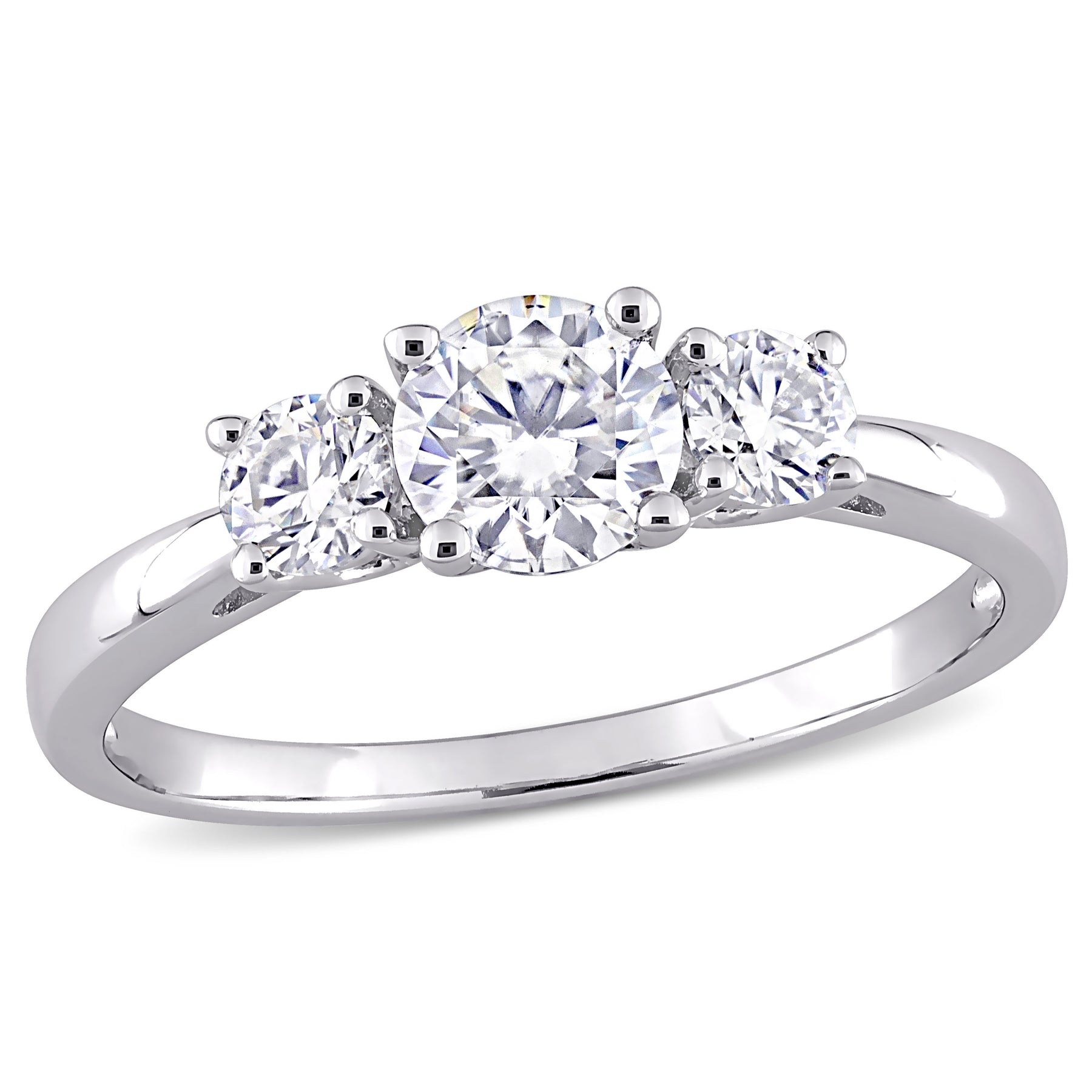 Mimi & Max 1ct DEW Verlobungsring – synthetischer Moissanit, Sterlingsilber, drei Steine