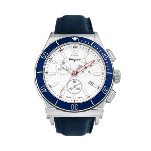 Ferragamo Herren-Quarzuhr in Weiß, 44 mm