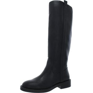 Pennie kniehohe Stiefel – Kunstleder, runde Zehenpartie