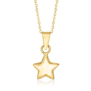 RS Pure by Ross-Simons Halskette aus 14-karätigem Gelbgold mit Sternanhänger