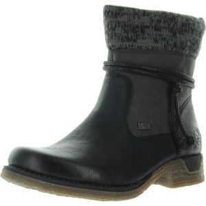 halbhohe Stiefel – mit Kunstfellfutter, Leder