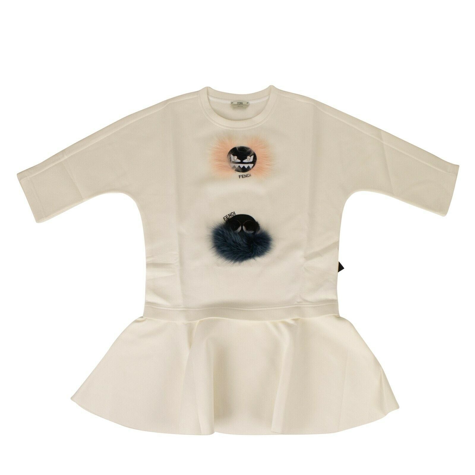 Fendi Fur Bugs Top mit Schößchen in Elfenbein
