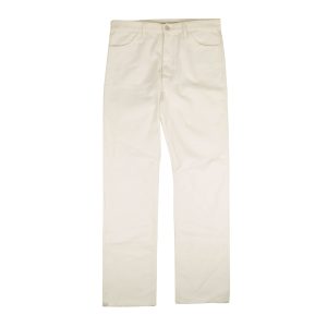 Weiße Baumwolljeans mit besticktem Bund