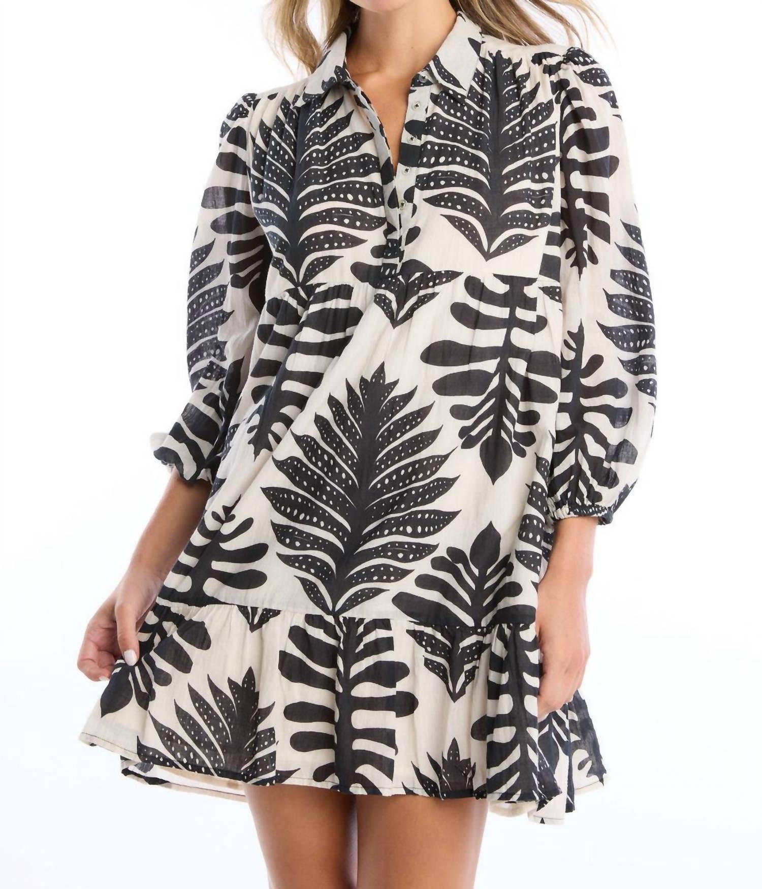 Zia Palm Kleid – Schwarz