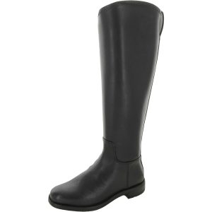 Kniehohe Lederstiefel mit runder Zehenpartie