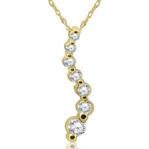 1/2ct Journey 14K Halskette mit Anhänger – Gelbgold, Diamant