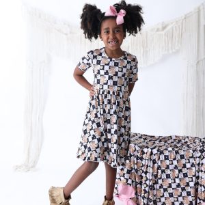 SMILEY CUP OF CHECKERS Dream-Kleid mit Rüschen