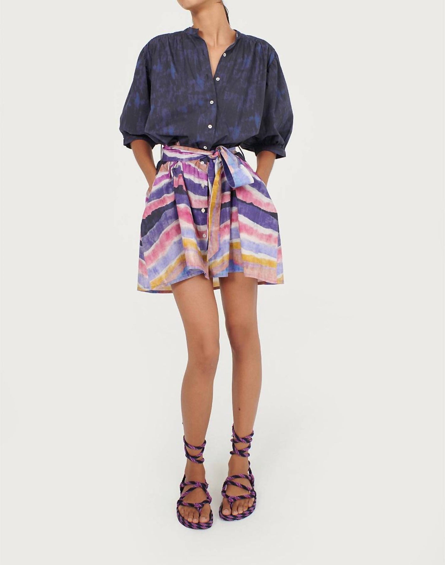 Kissa Kaia Minikleid – Bio-Baumwolle, Marineblau