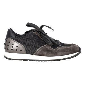 Tod’s Gommino Detail niedrige Sneaker aus grauem Veloursleder