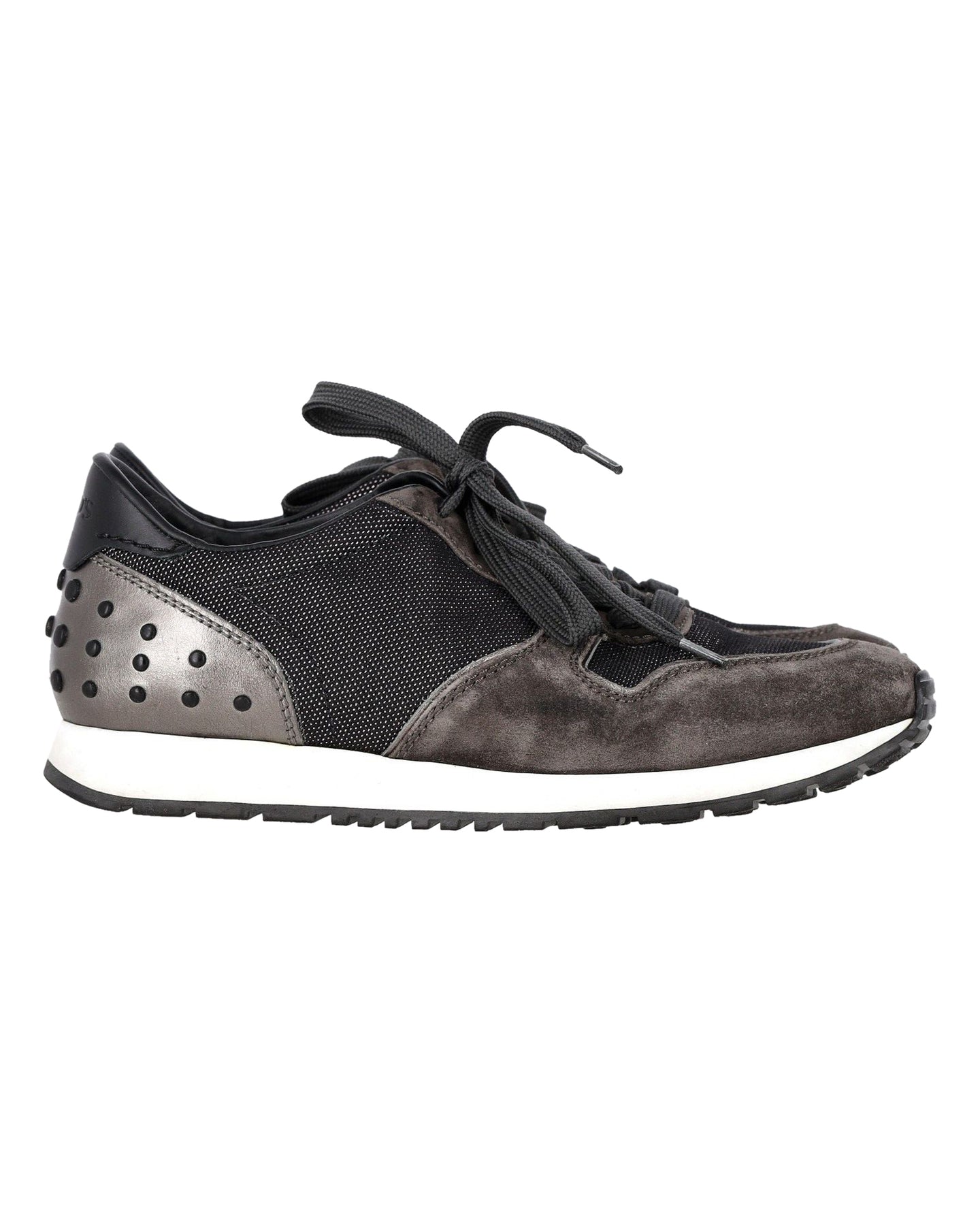 Tod’s Gommino Detail niedrige Sneaker aus grauem Veloursleder