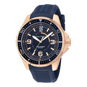 Nautica Koh May Bay Herren-Dreizeigeruhr mit Silikonarmband – 7734267740220