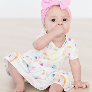 Watercolor Rainbows Body mit schwingendem Rockteil – Kurzarm
