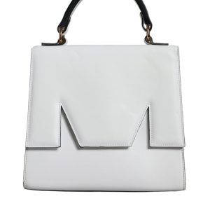 MSGM Damen-Satchel-Handtasche aus Rindleder mit oberem Tragegriff, gebraucht