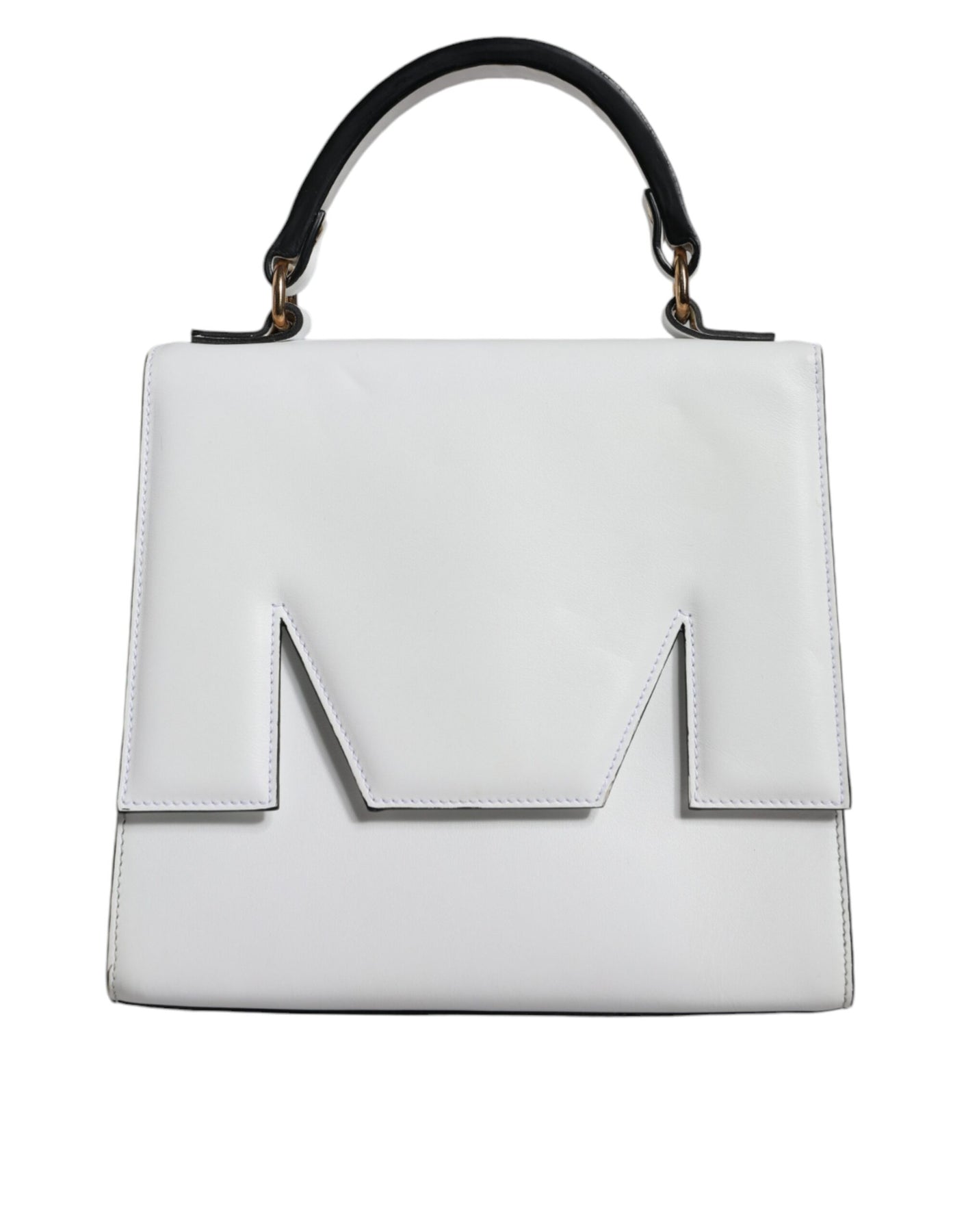 MSGM Damen-Satchel-Handtasche aus Rindleder mit oberem Tragegriff, gebraucht