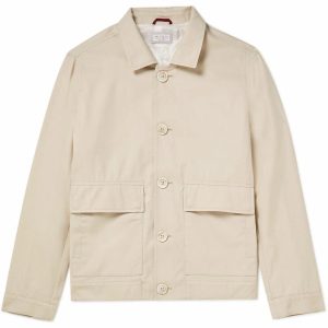 Brunello Cucinelli neue leichte Herren-Outdoorjacke in Beige