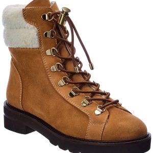 Stuart Weitzman Stiefelette – Lammfell, Veloursleder