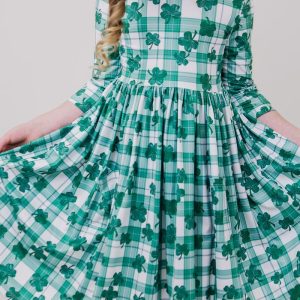 Lucky One Kleid mit schwingendem Rock – Taschen