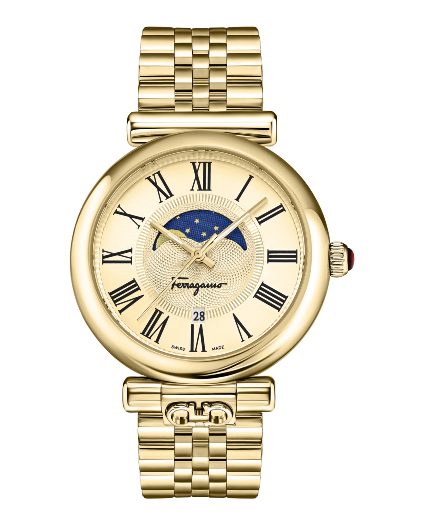 Ferragamo Ora Moonphase Armbanduhr – Gliederarmband