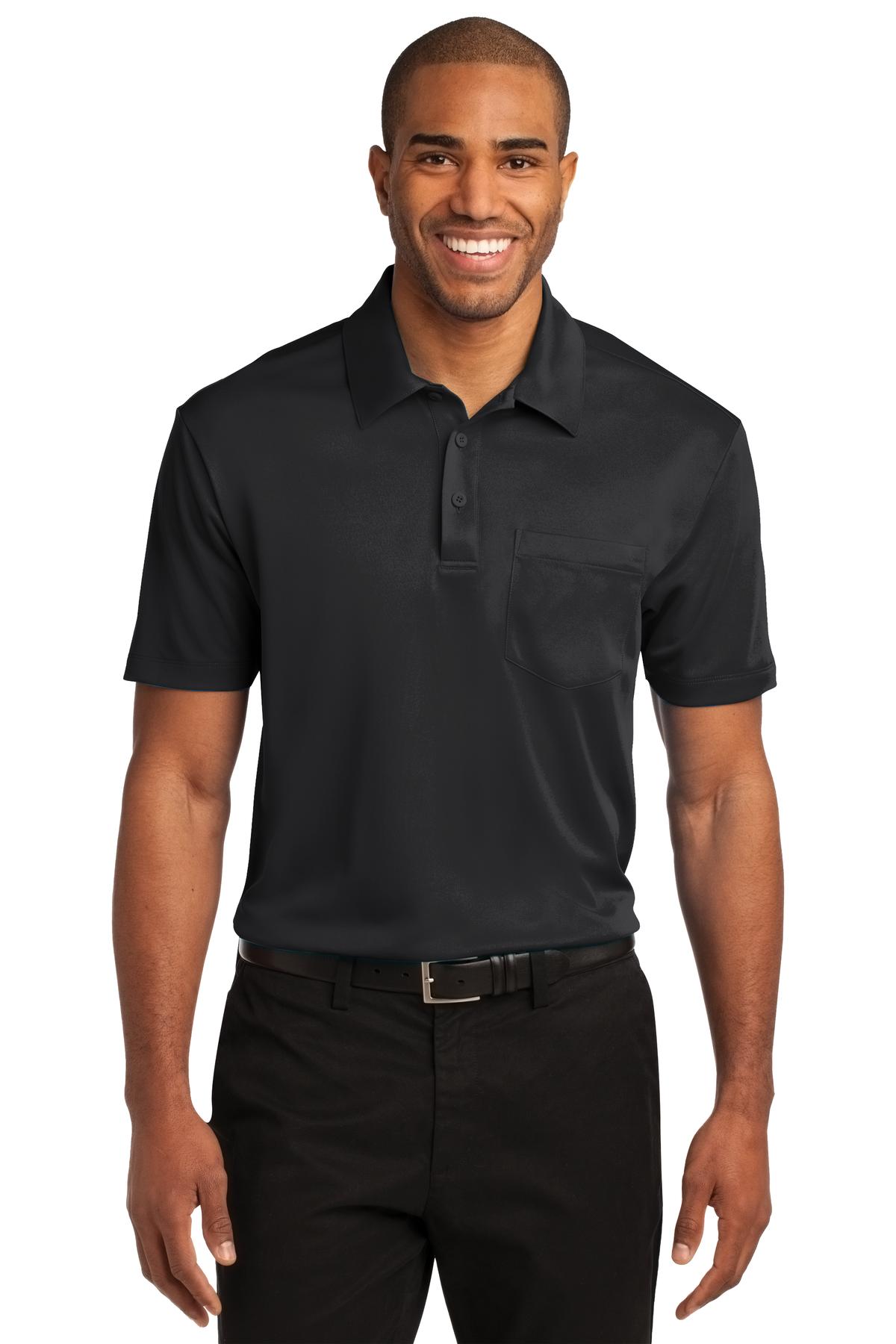 Port Authority K540P Silk Touch Performance Herren-Poloshirt mit Brusttasche
