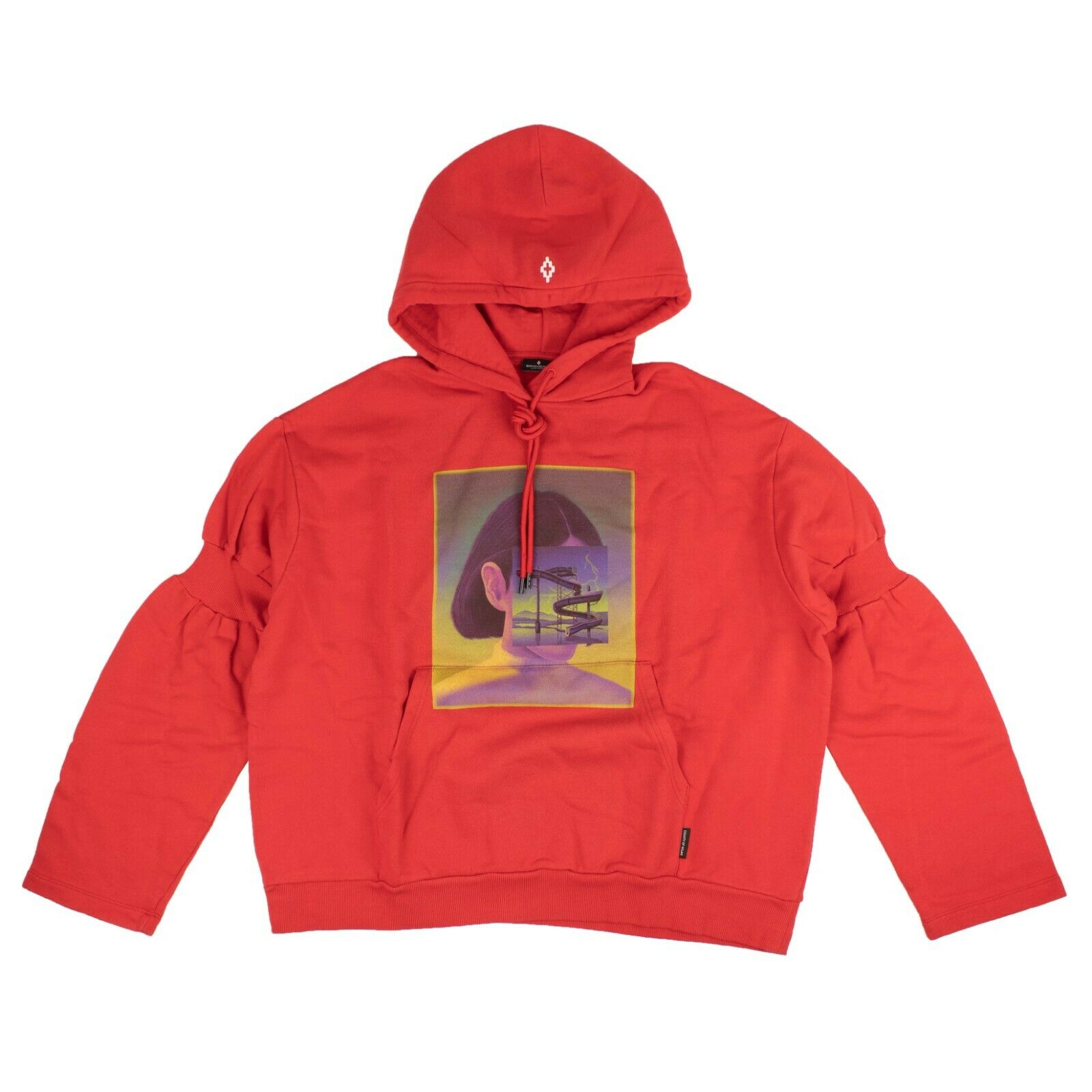 Roter Kapuzenpullover mit Slide-Grafikmotiv