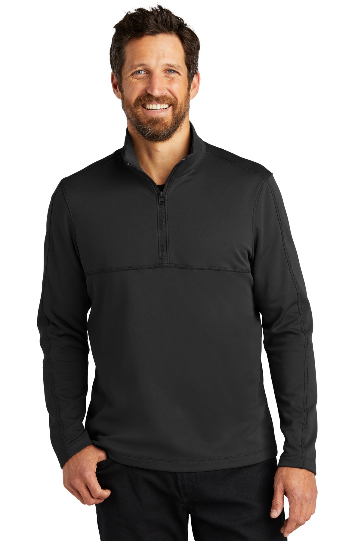 Port Authority Pullover – 1/4-Reißverschluss, Fleece, glatt, Herren