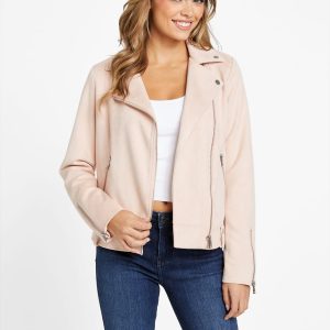 Nell Jacke aus Velourslederimitat