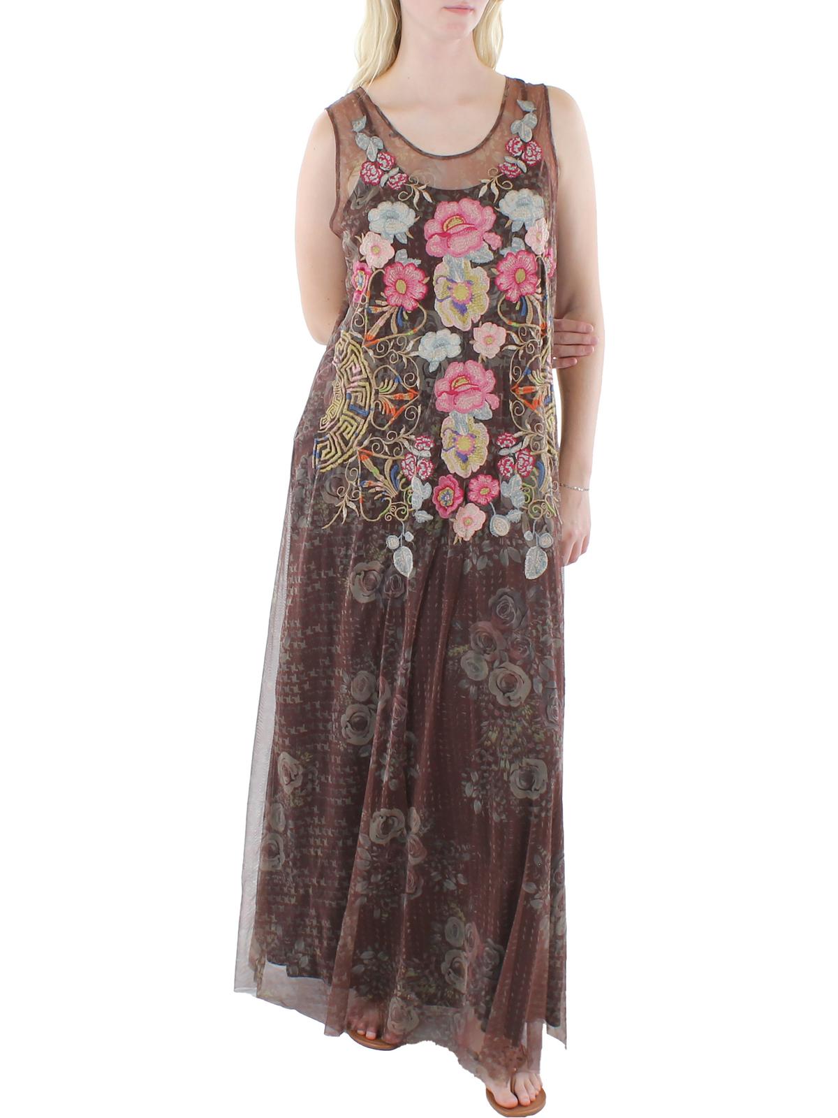 Kleid – bestickt, Abendstil, Damen, Mesh