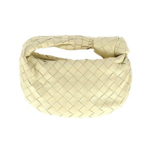 Bottega Veneta Mini Jodie Schultertasche aus Leder – Creme
