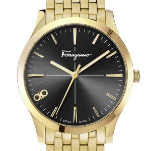Ferragamo Damen-Quarzuhr in Gold, 35 mm