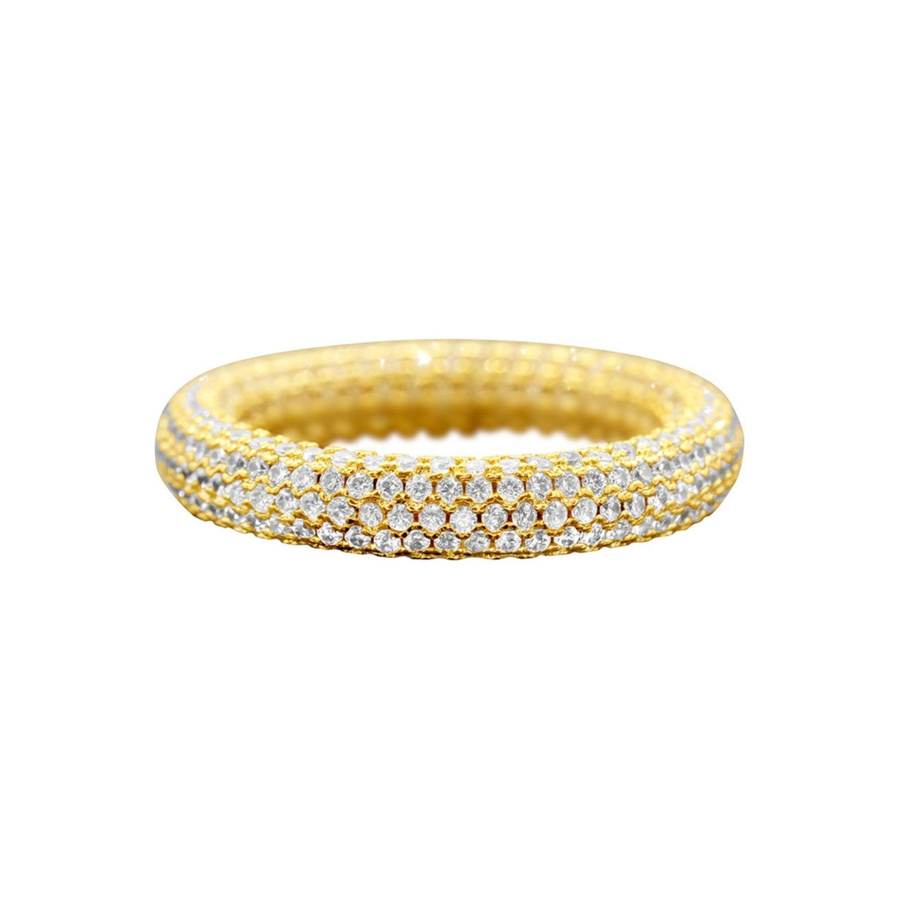 Eternity Rounded Band Ring – Kristall, Gold