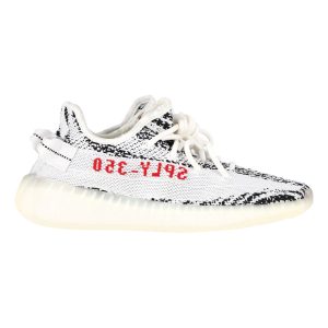 Yeezy x Adidas Boost 350 V2 Zebra Sneaker aus Primeknit-Canvas – Weiß/Schwarz