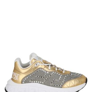 Trigreca metallische Sneaker mit Kristallverzierung