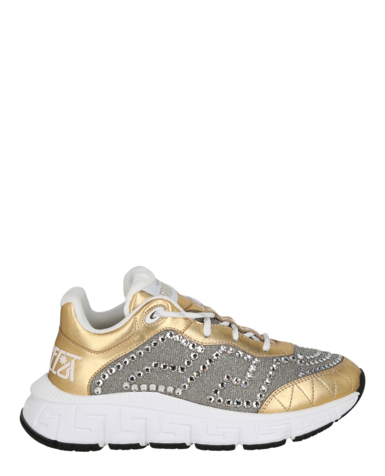 Trigreca metallische Sneaker mit Kristallverzierung