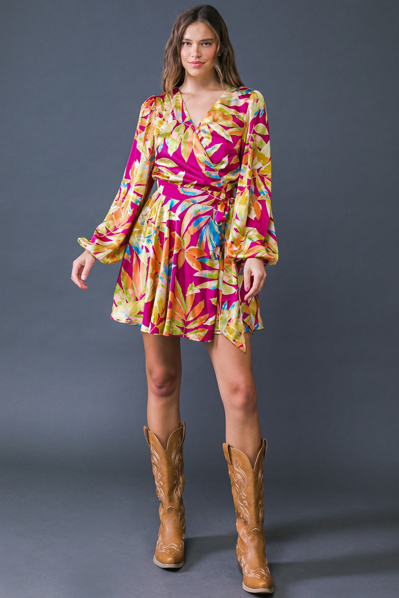 ALL FALL LONG gewebtes Minikleid