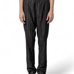 Joan Hose mit hohem Bund und metallischem Nadelstreifenmuster – Schwarzmetallic – 7733779497020