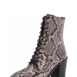 Georgia Stiefel – Schnürung, mehrfarbig, Knöchellänge, Grau