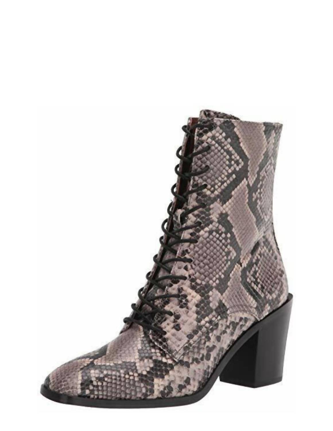 Georgia Stiefel – Schnürung, mehrfarbig, Knöchellänge, Grau