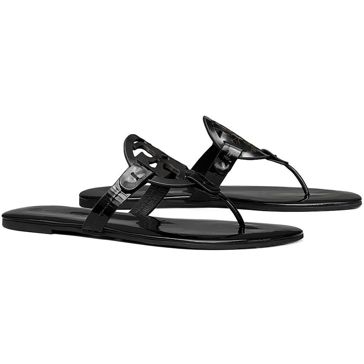 Miller Zehentrenner-Pantolettensandalen aus weichem Leder mit Memory-Foam-Polsterung
